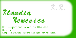 klaudia nemcsics business card